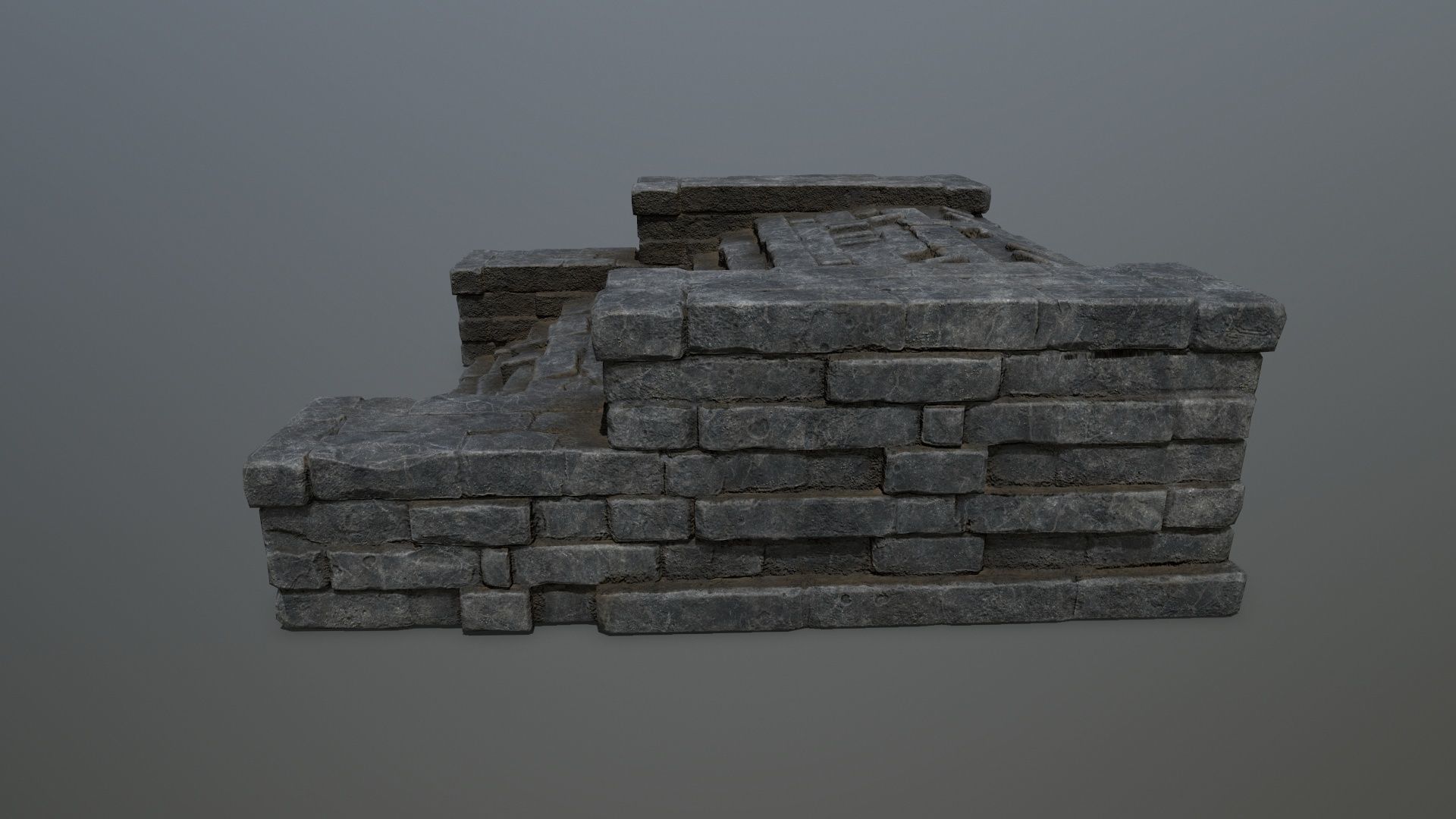 Ruin Stairs Low-poly 3D model_6