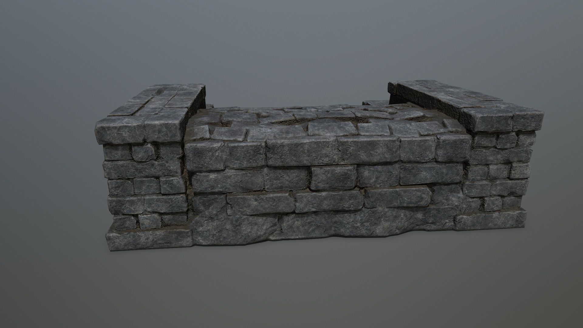 Ruin Stairs Low-poly 3D model_4