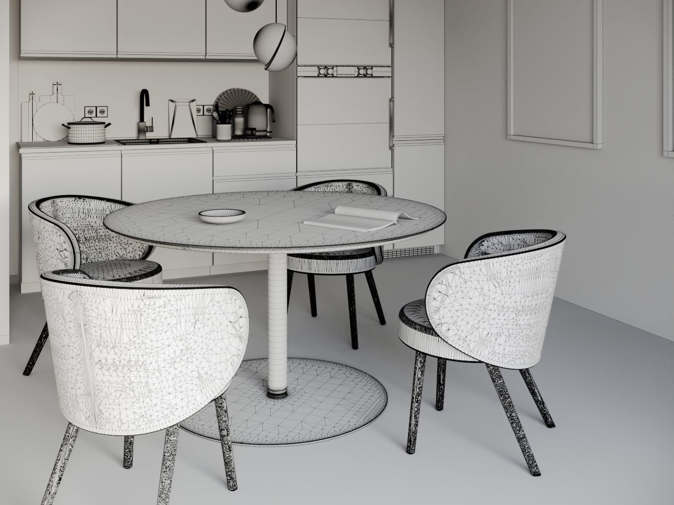 Dining Room Table 3D model_8