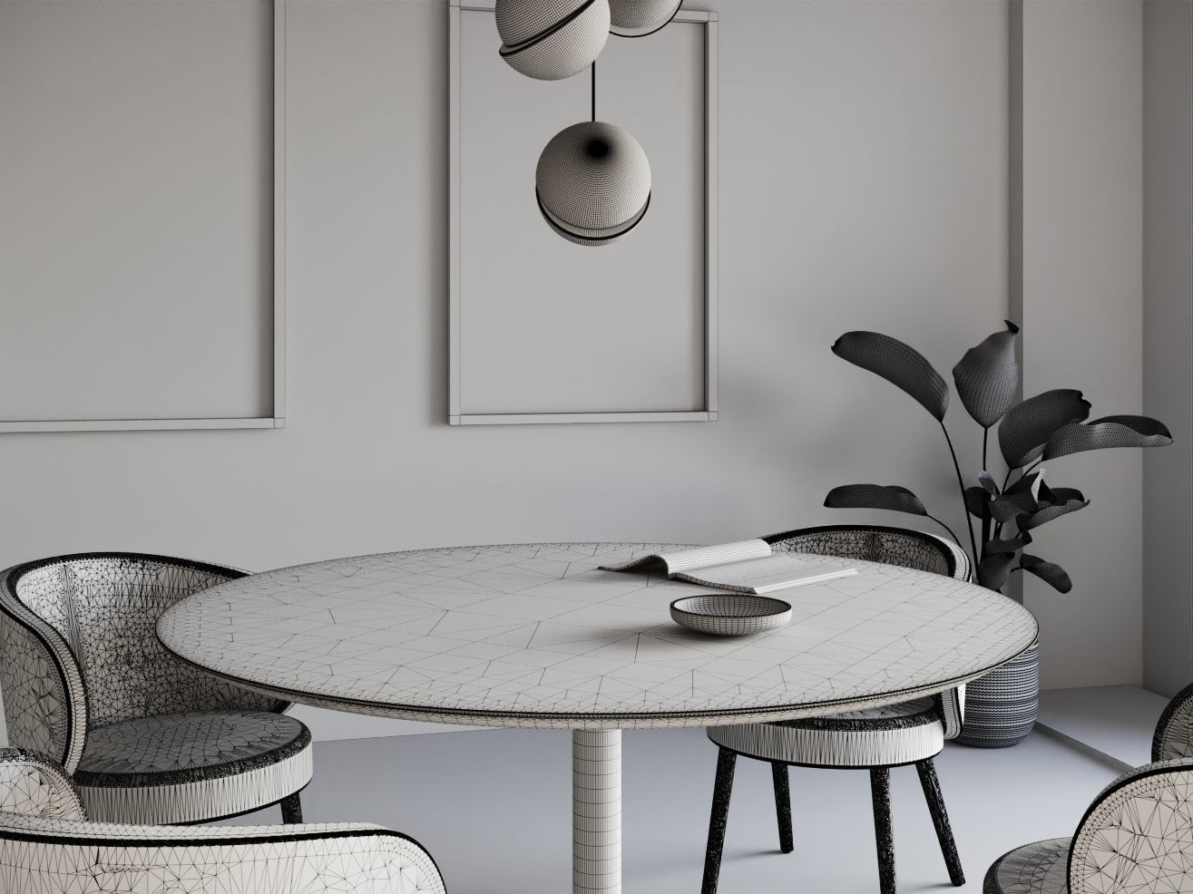 Dining Room Table 3D model_7