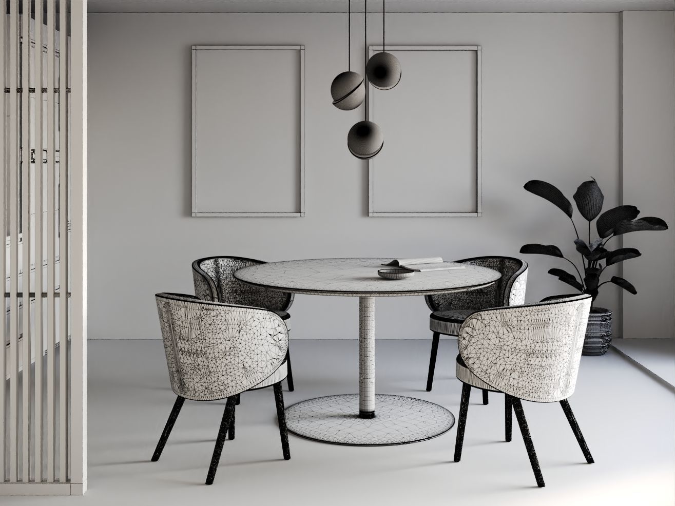 Dining Room Table 3D model_5