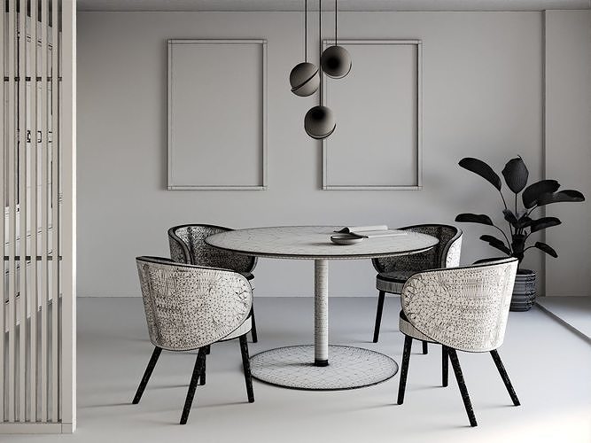 Dining Room Table 3D model 6