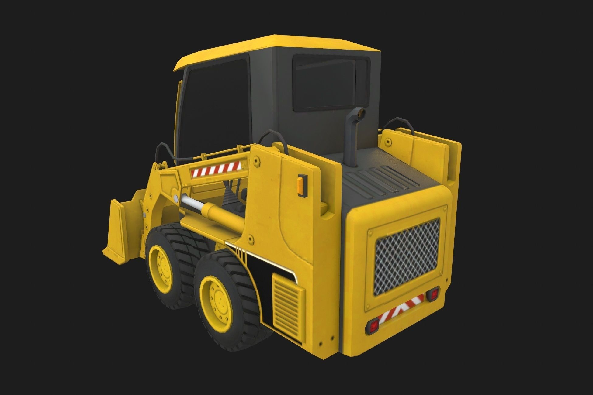 Mini bulldozer Low-poly 3D model_5