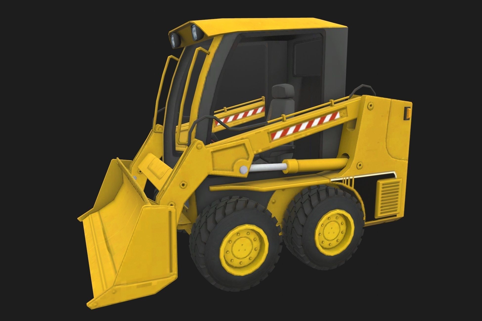 Mini bulldozer Low-poly 3D model_2