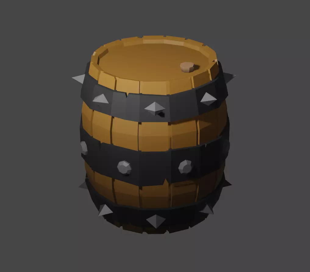 Barrel in Blender Free low-poly 3D model_0