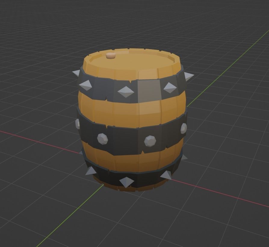 Barrel in Blender Free low-poly 3D model_5