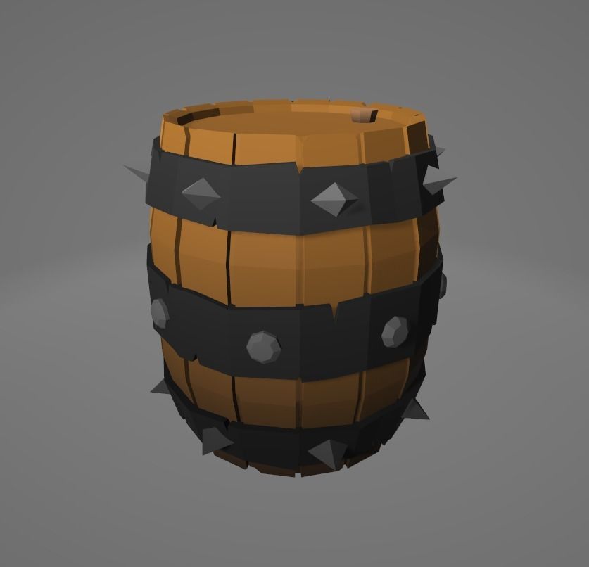 Barrel in Blender Free low-poly 3D model_2