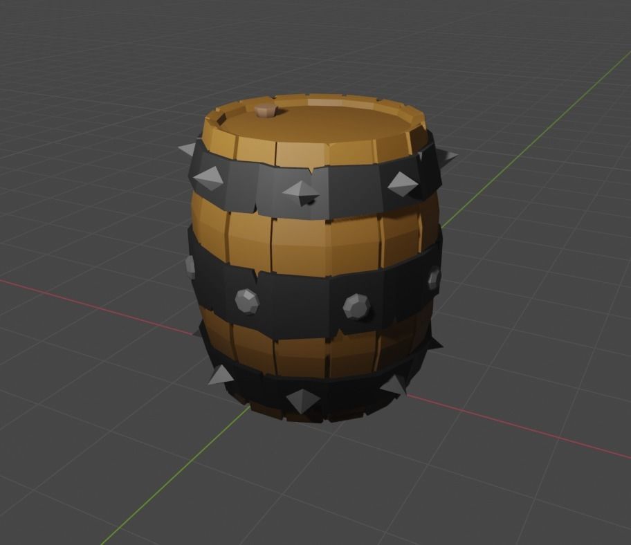 Barrel in Blender Free low-poly 3D model_4