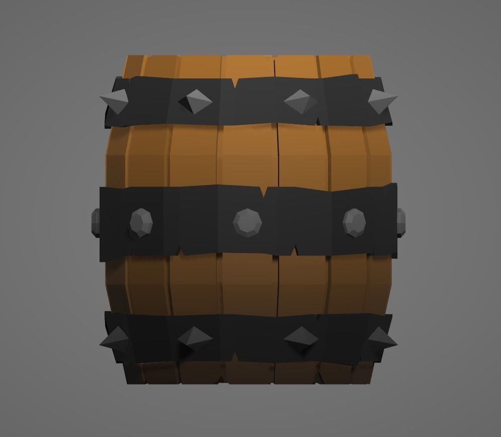 Barrel in Blender Free low-poly 3D model_9