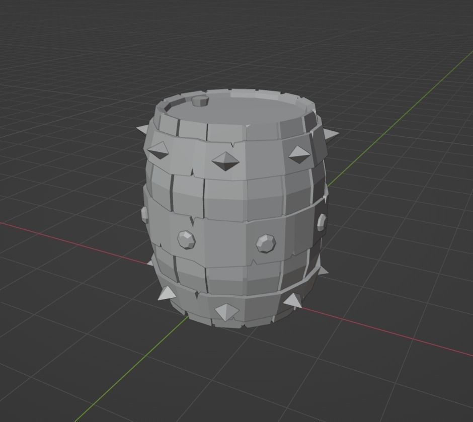 Barrel in Blender Free low-poly 3D model_6