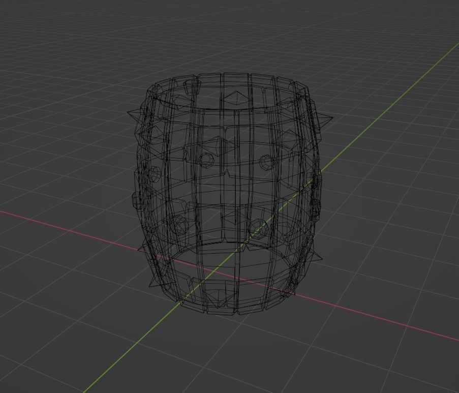 Barrel in Blender Free low-poly 3D model_7