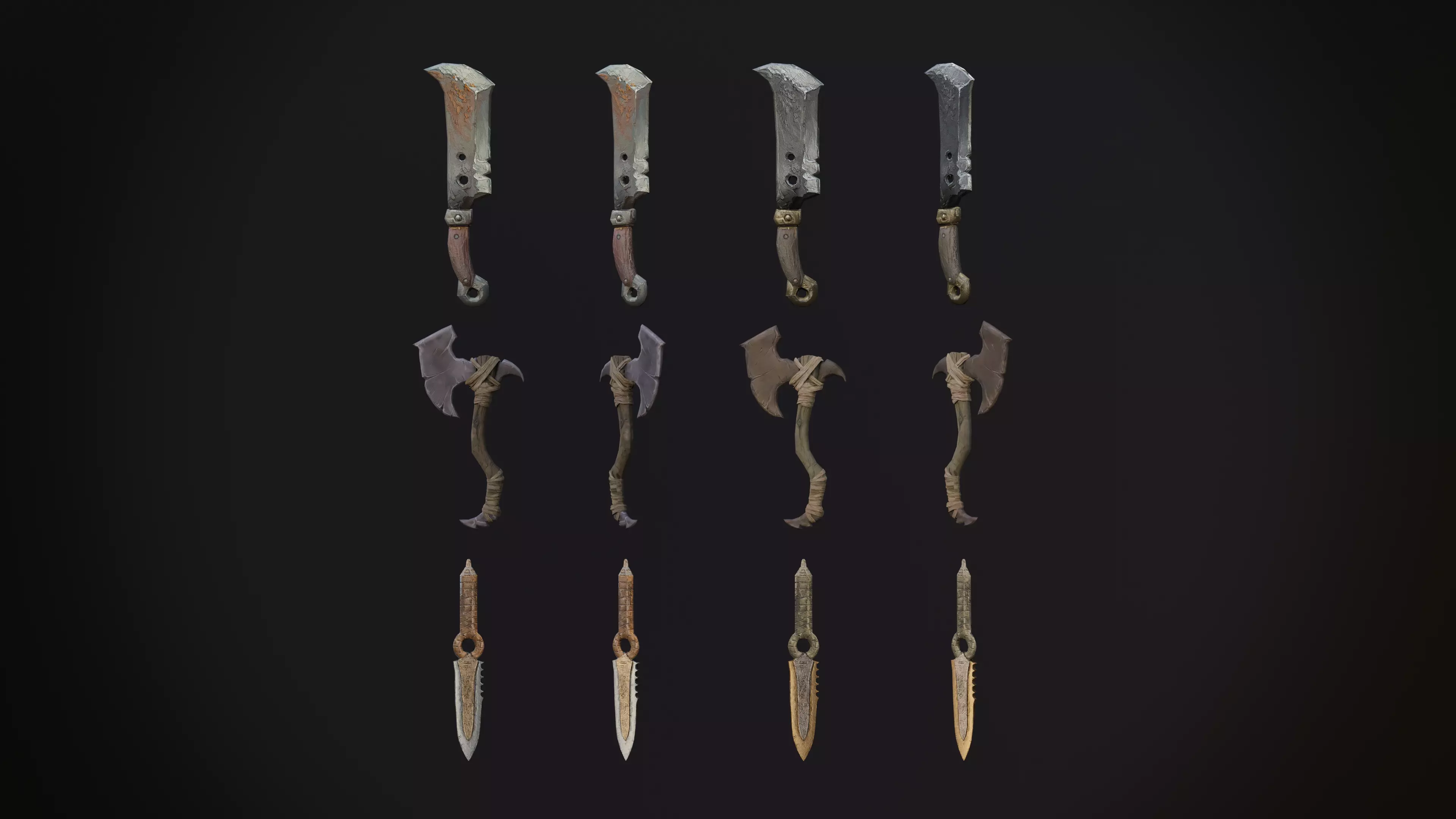 melee colection Free Model Free low-poly 3D model