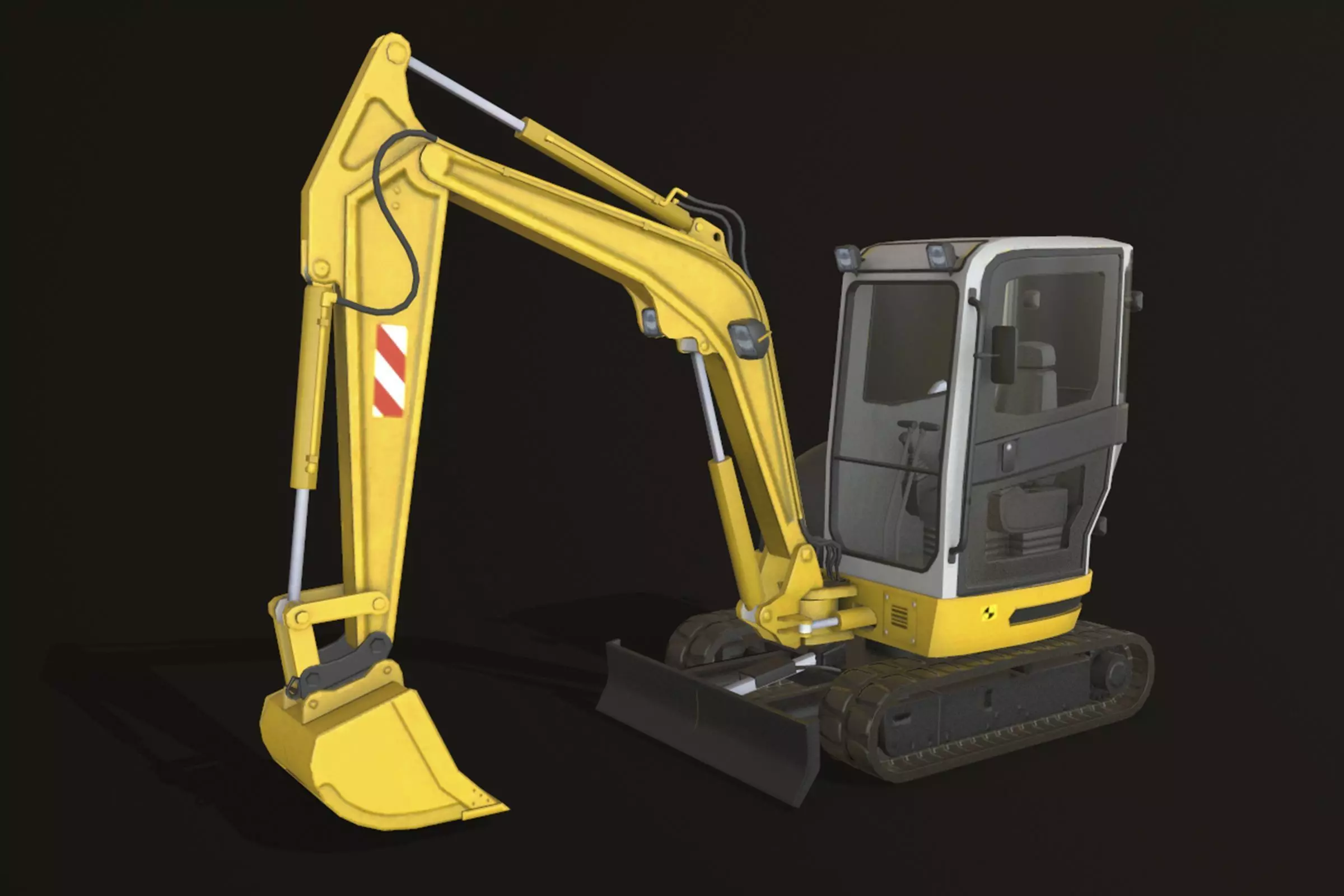 Mini Excavator Low-poly 3D model