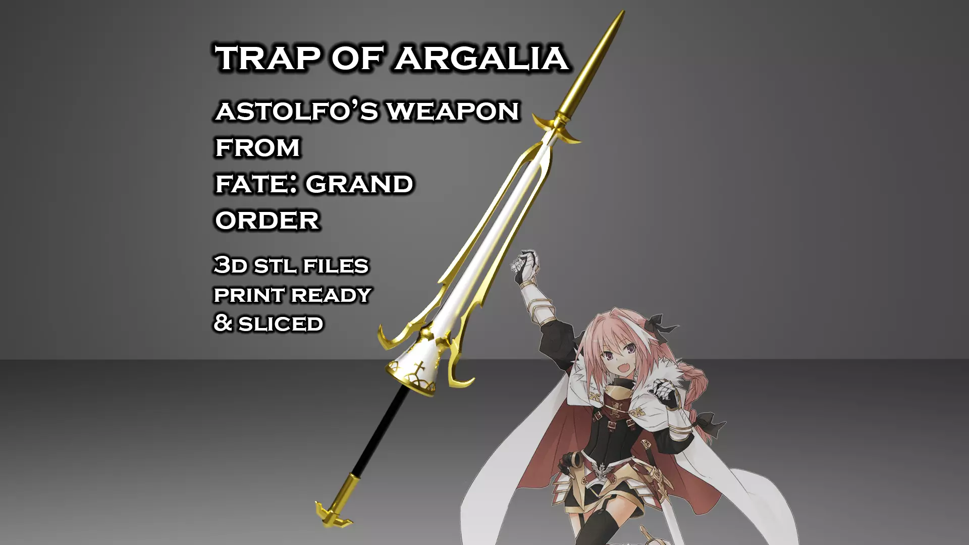 Trap of Argalia - Astolfo Weapon Fate Grand Order 3D Print Ready 3D print model_0