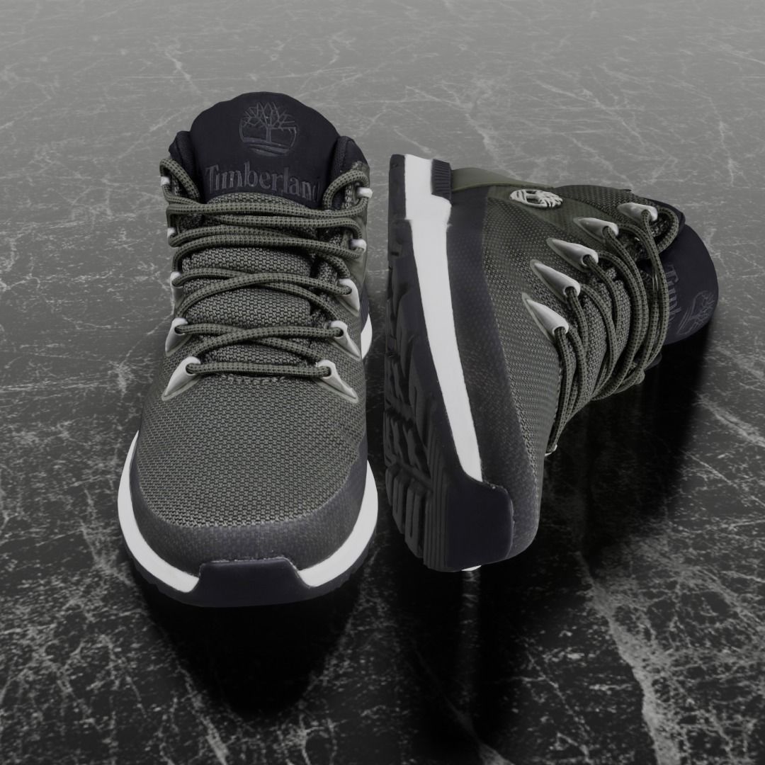 Timberland 3D Shoes - Green Low-poly 3D model_4