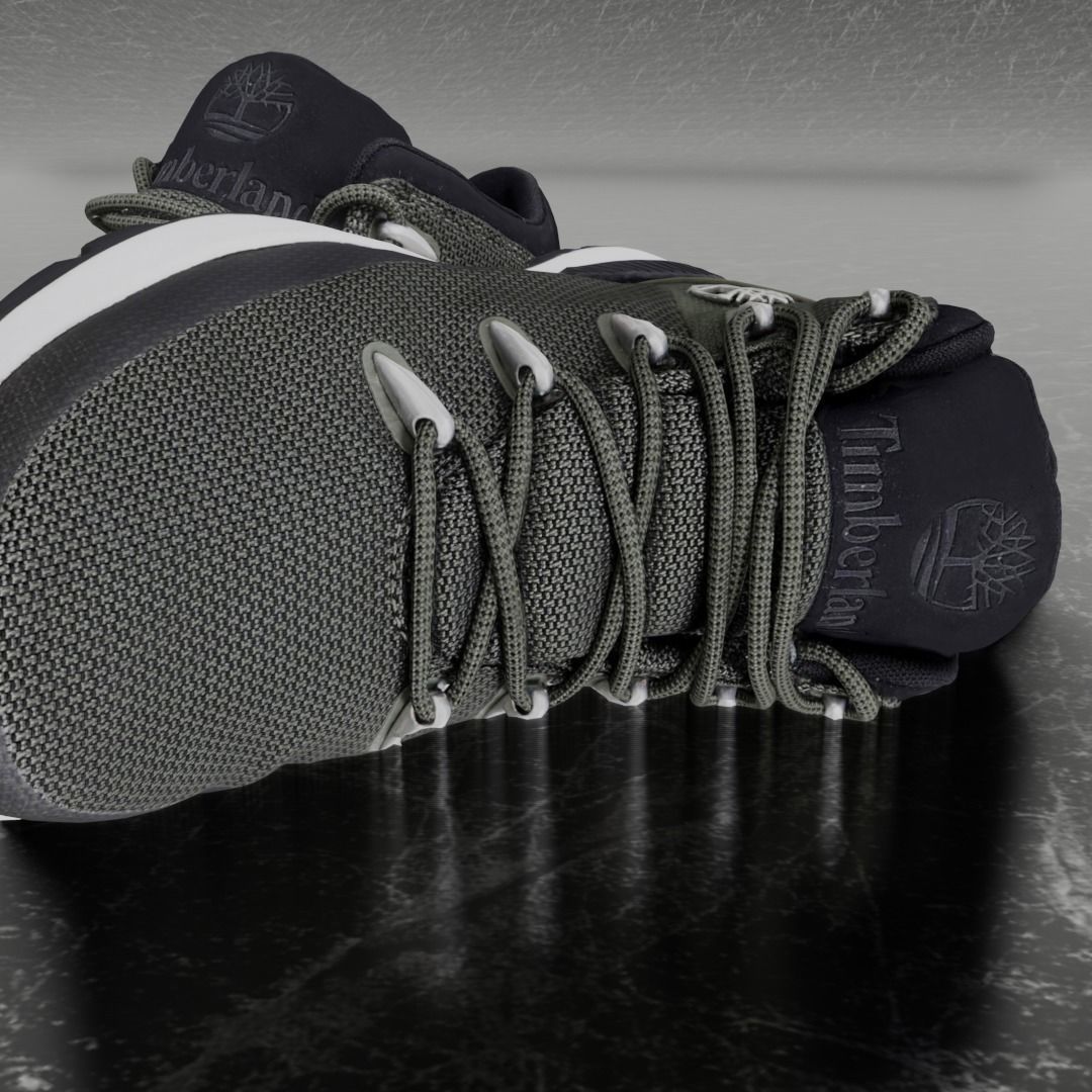 Timberland 3D Shoes - Green Low-poly 3D model_1