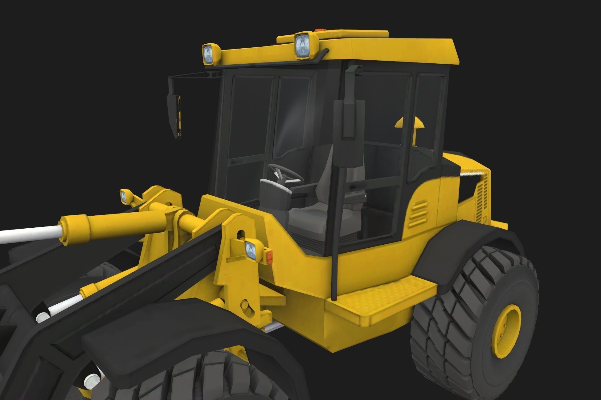 Wheel Loader Low-poly 3D model_4