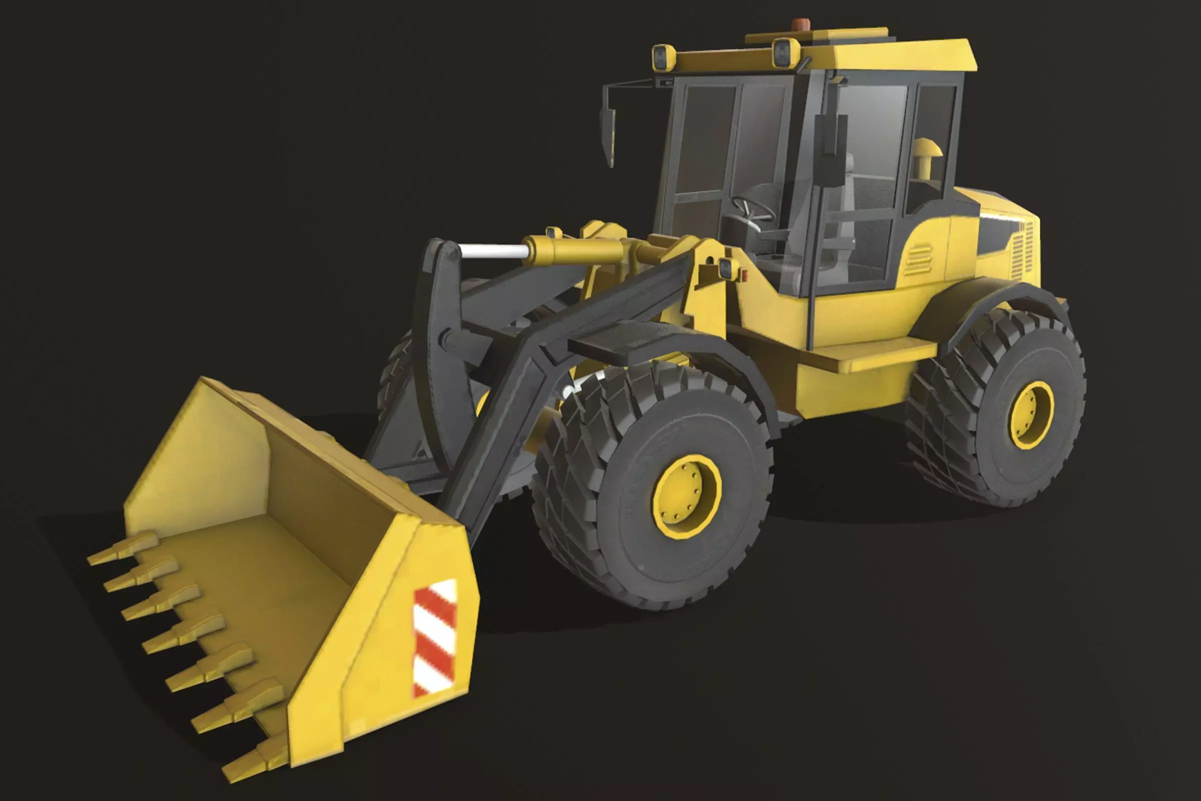 Wheel Loader Low-poly 3D model_0