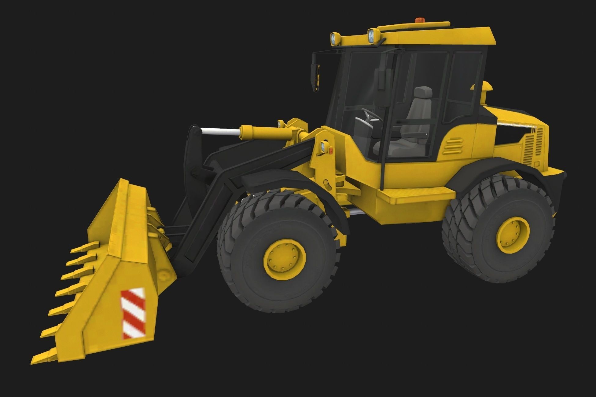 Wheel Loader Low-poly 3D model_2
