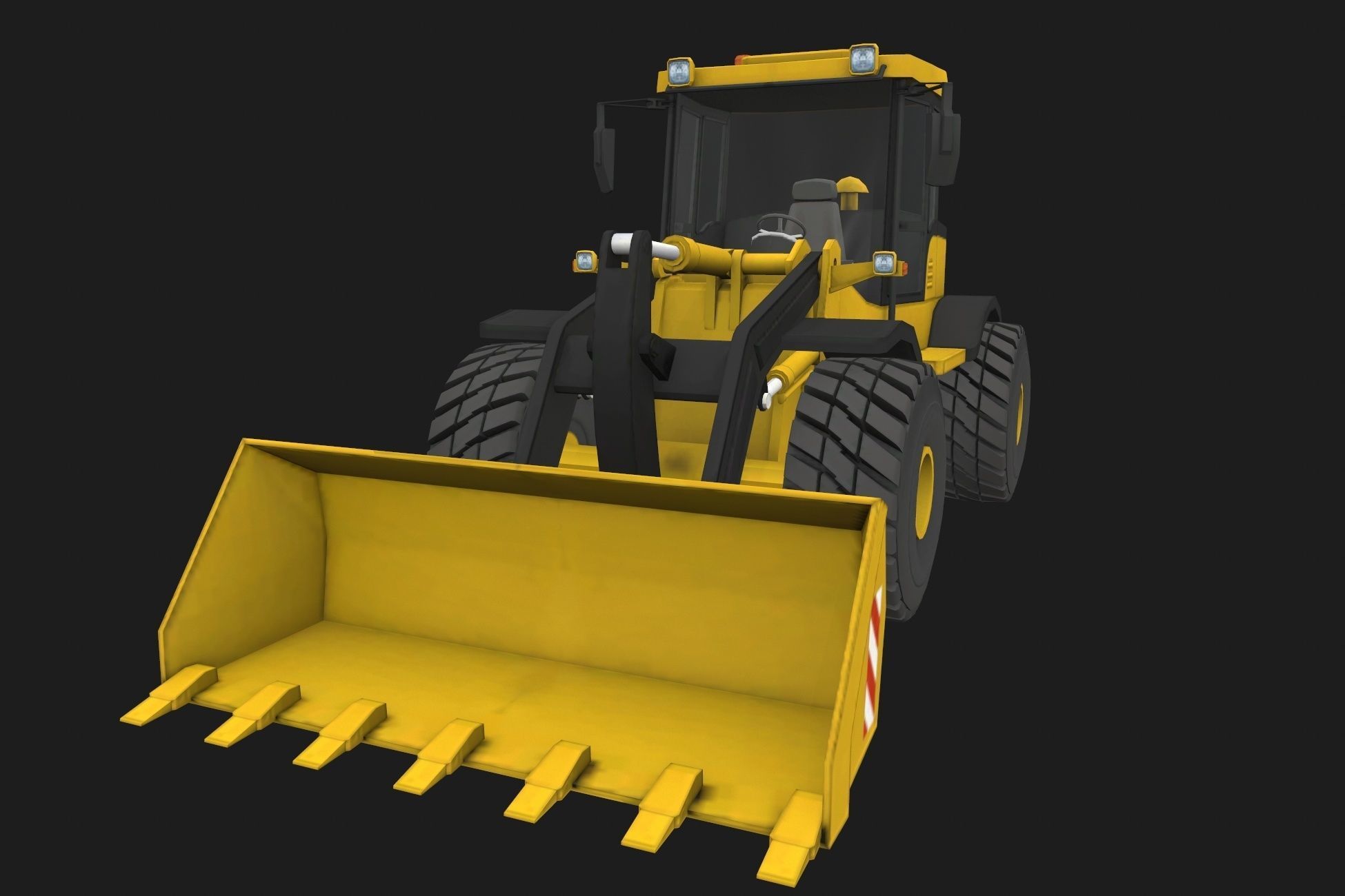Wheel Loader Low-poly 3D model_1
