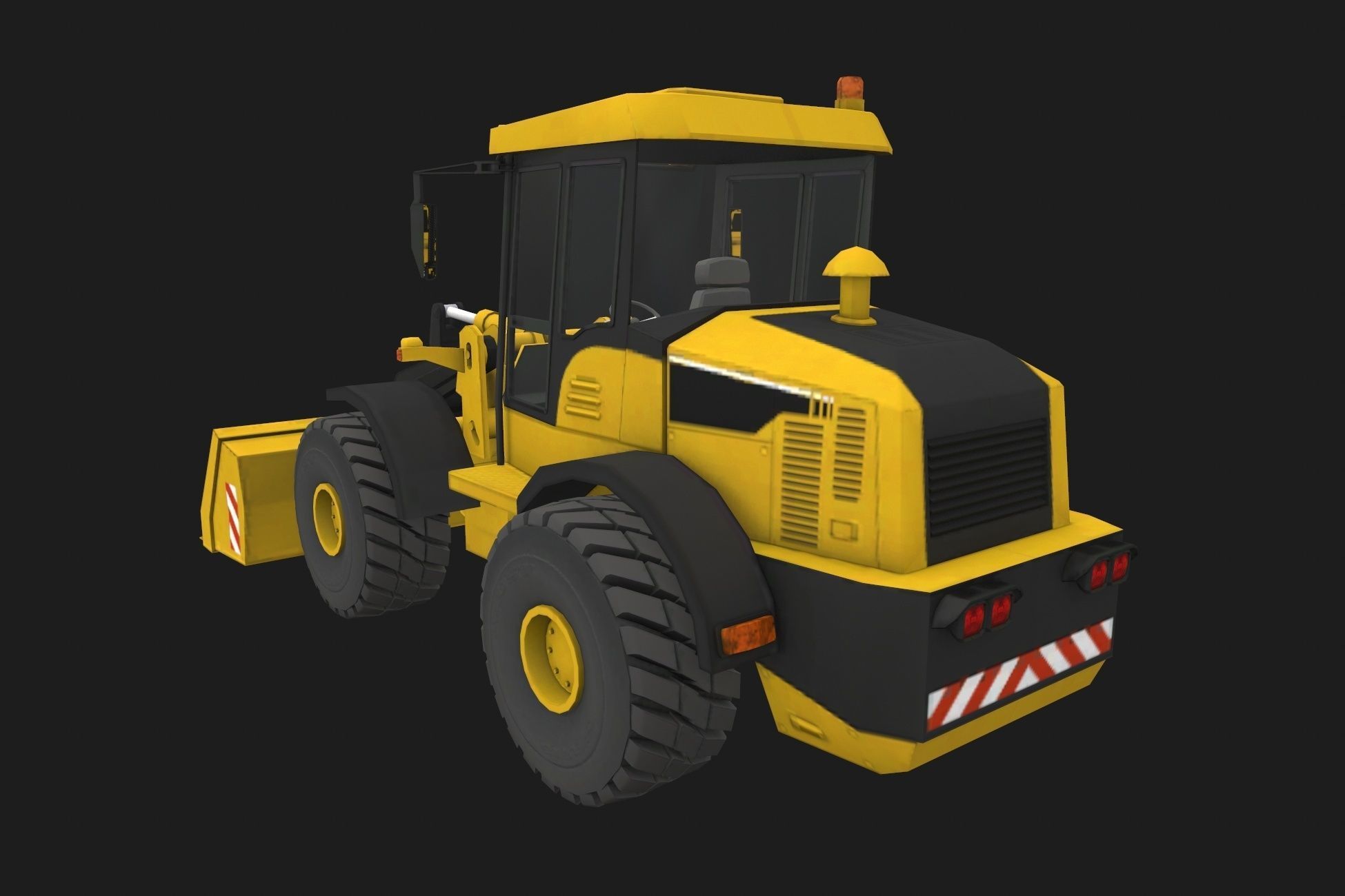 Wheel Loader Low-poly 3D model_6