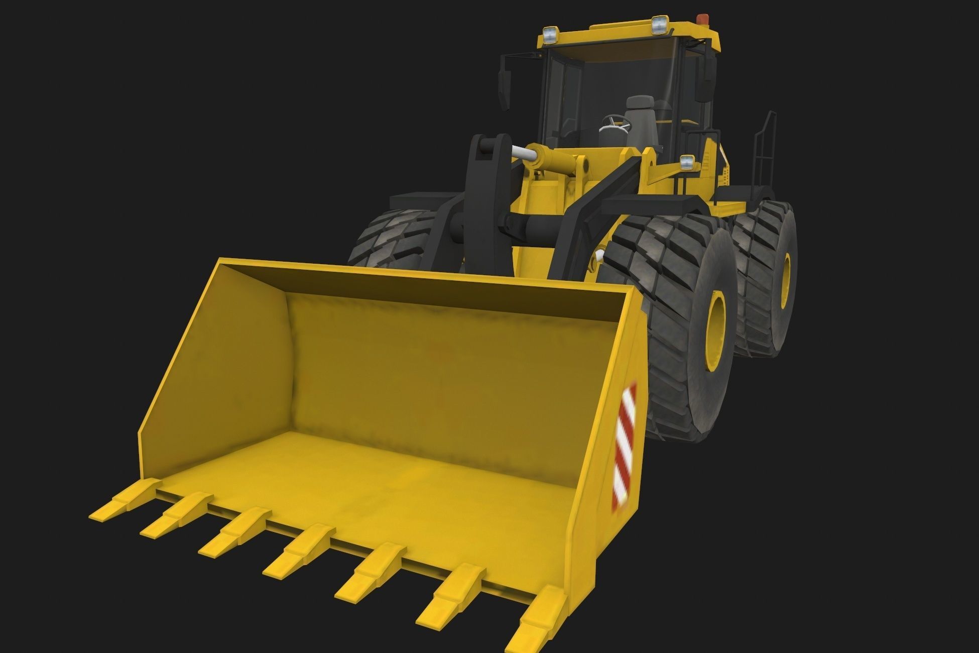Wheel Loader M Low-poly 3D model_1