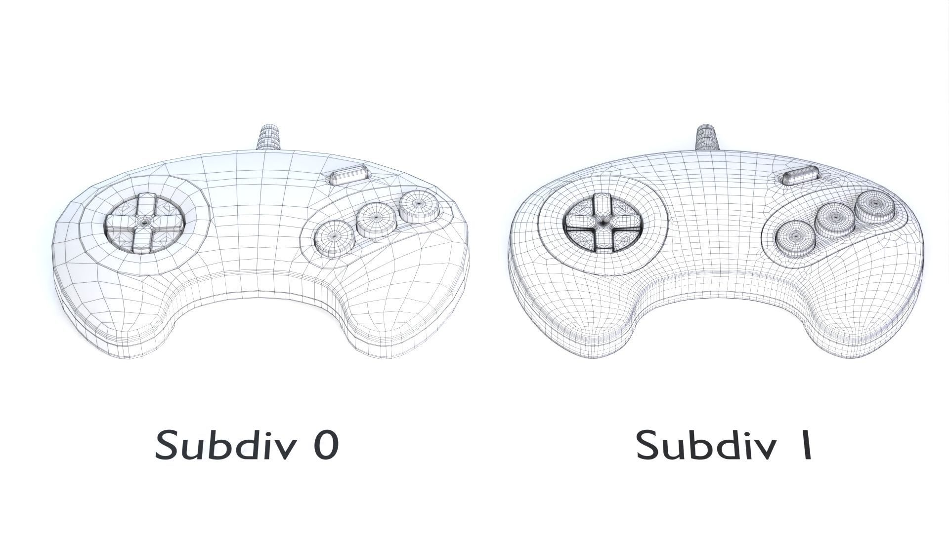 Sega Mega Drive Genesis Low-poly 3D model_23