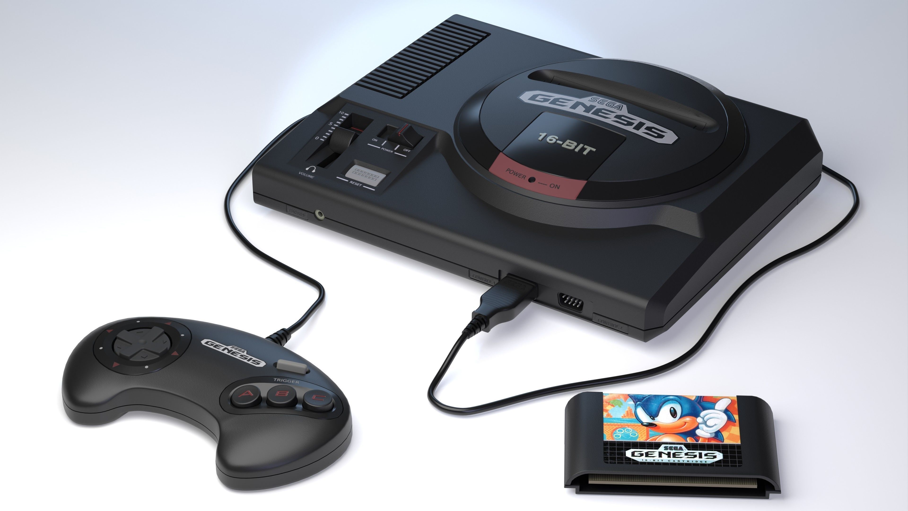 Sega Mega Drive Genesis Low-poly 3D model_2