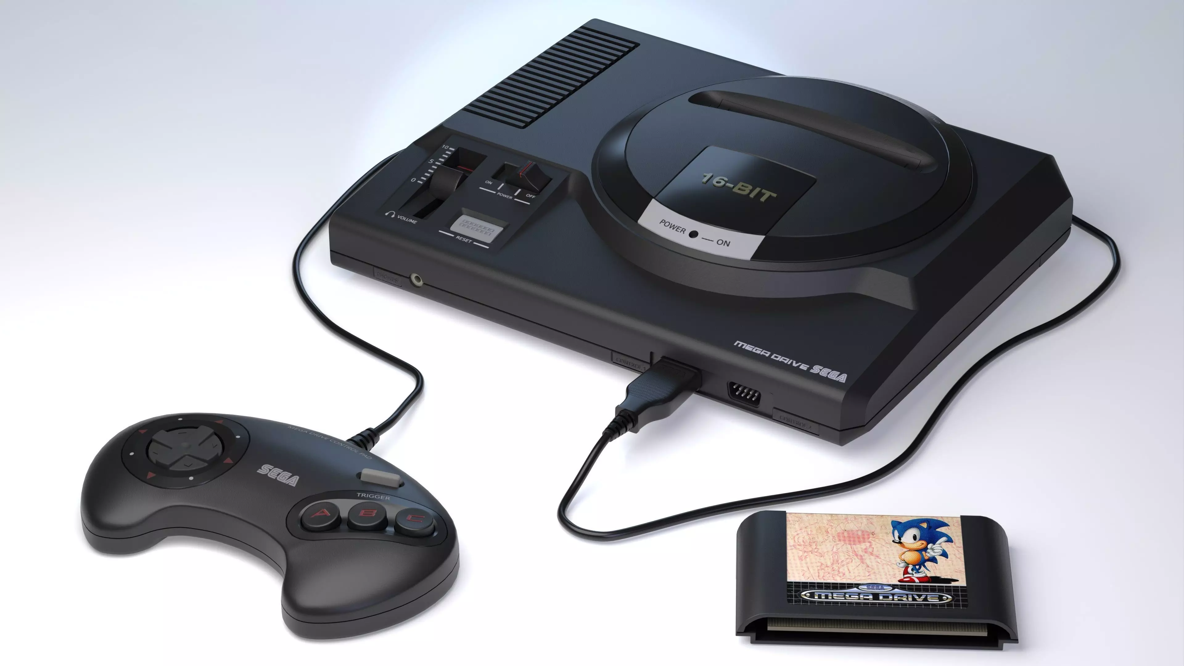 Sega Mega Drive Genesis Low-poly 3D model_0