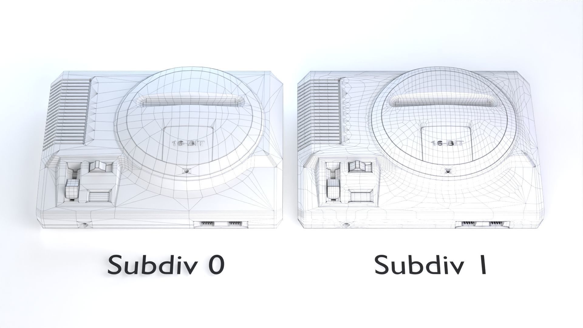 Sega Mega Drive Genesis Low-poly 3D model_21
