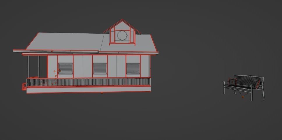 House at night with a starry sky landscape 3D model_15