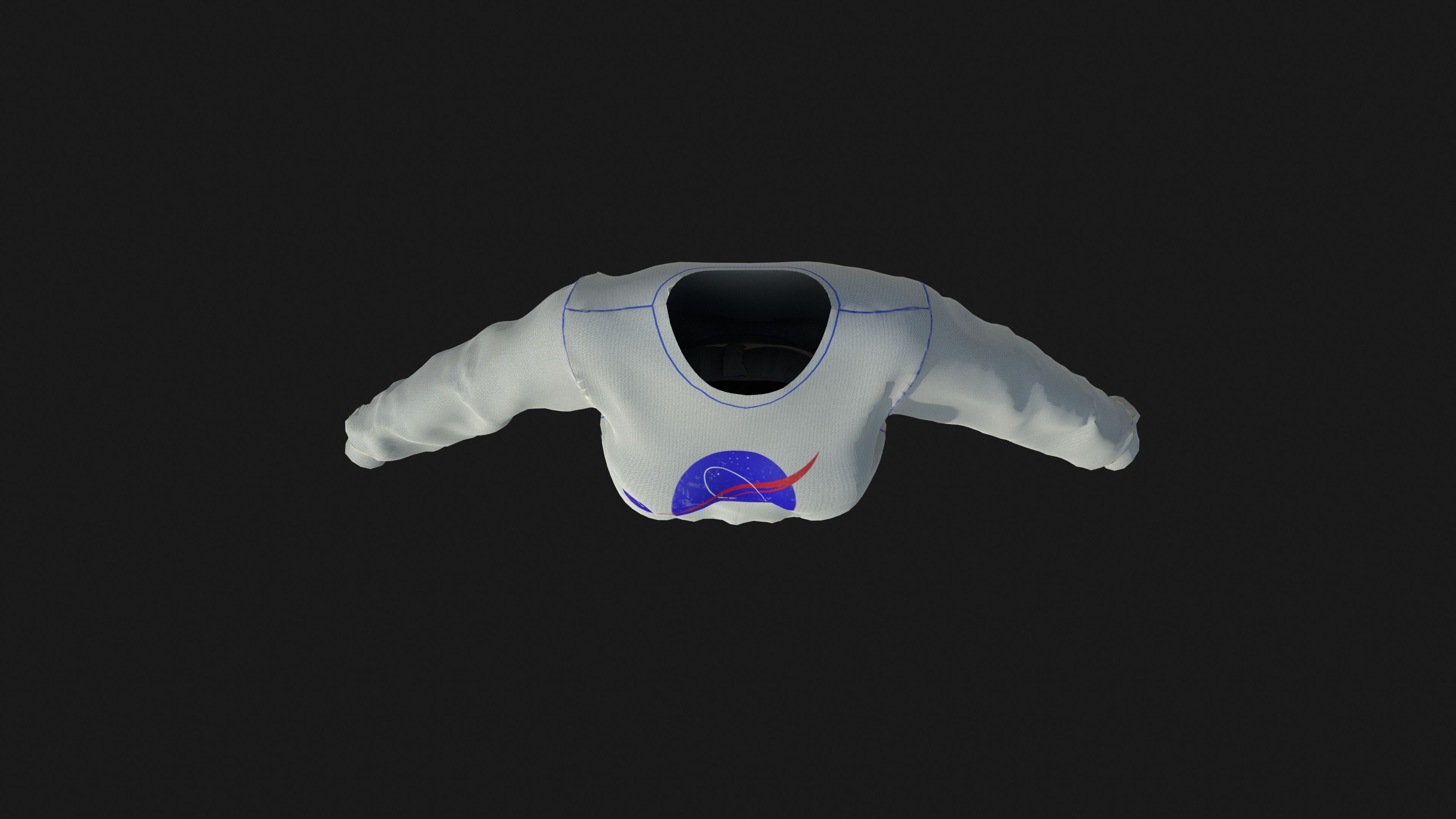 White Sweatsuit  Low-poly 3D model_6