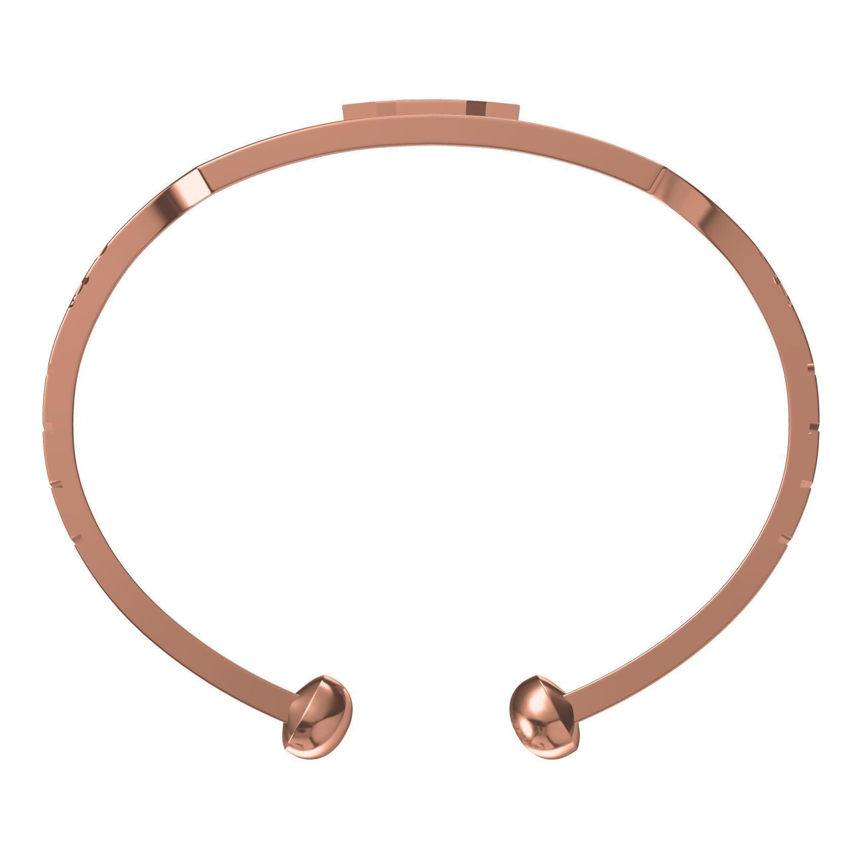 Simple Alphabet A Bracelet 3D print model_3