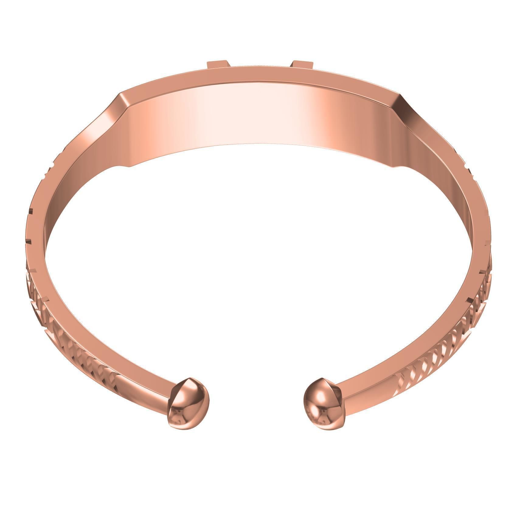 Simple Alphabet A Bracelet 3D print model_5