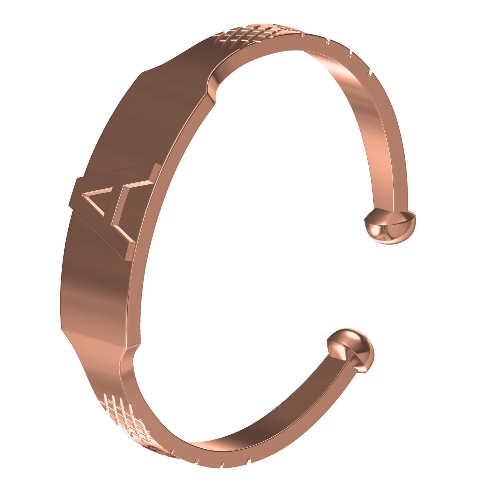 Simple Alphabet A Bracelet 3D print model_6