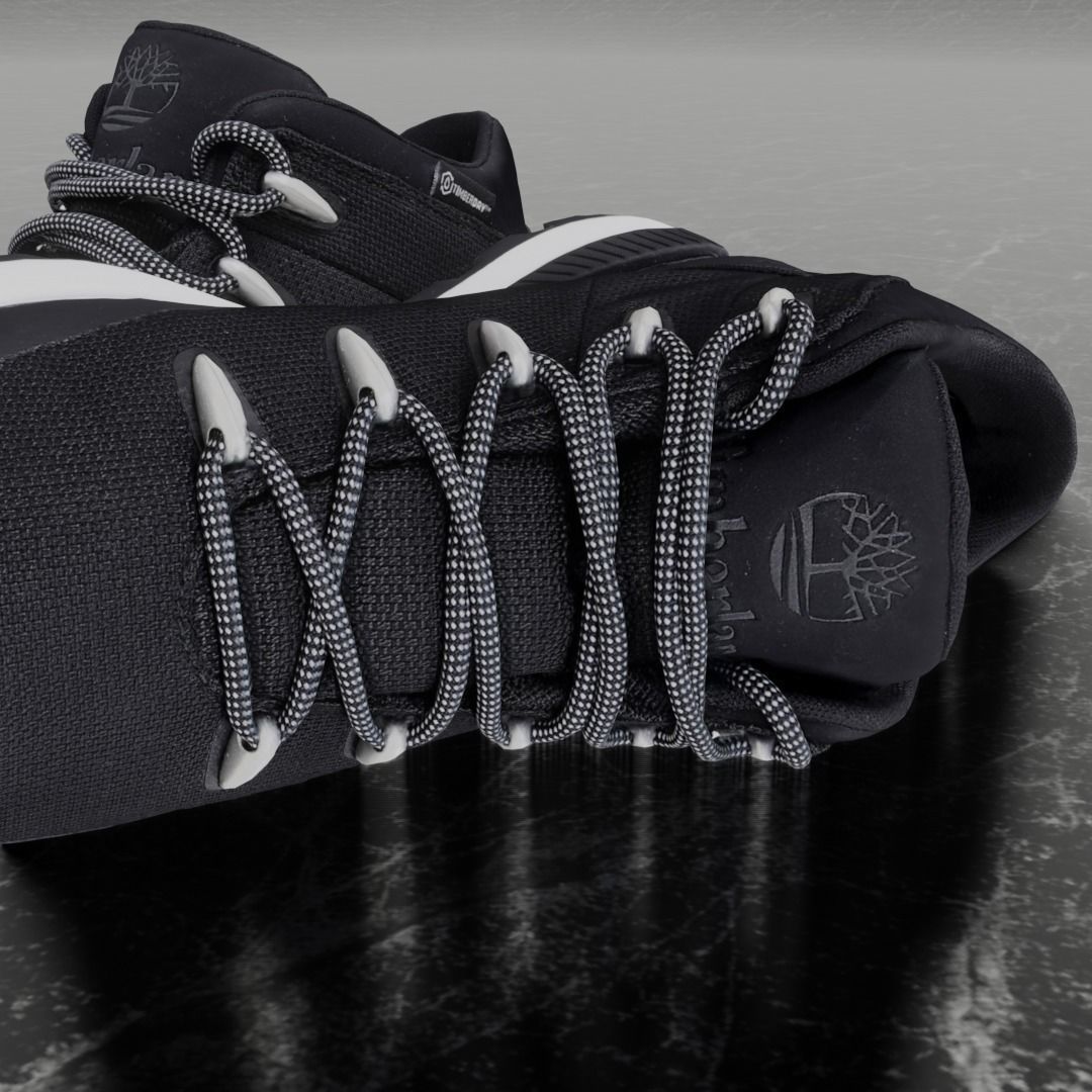 Timberland 3D Shoes - Black Low-poly 3D model_8