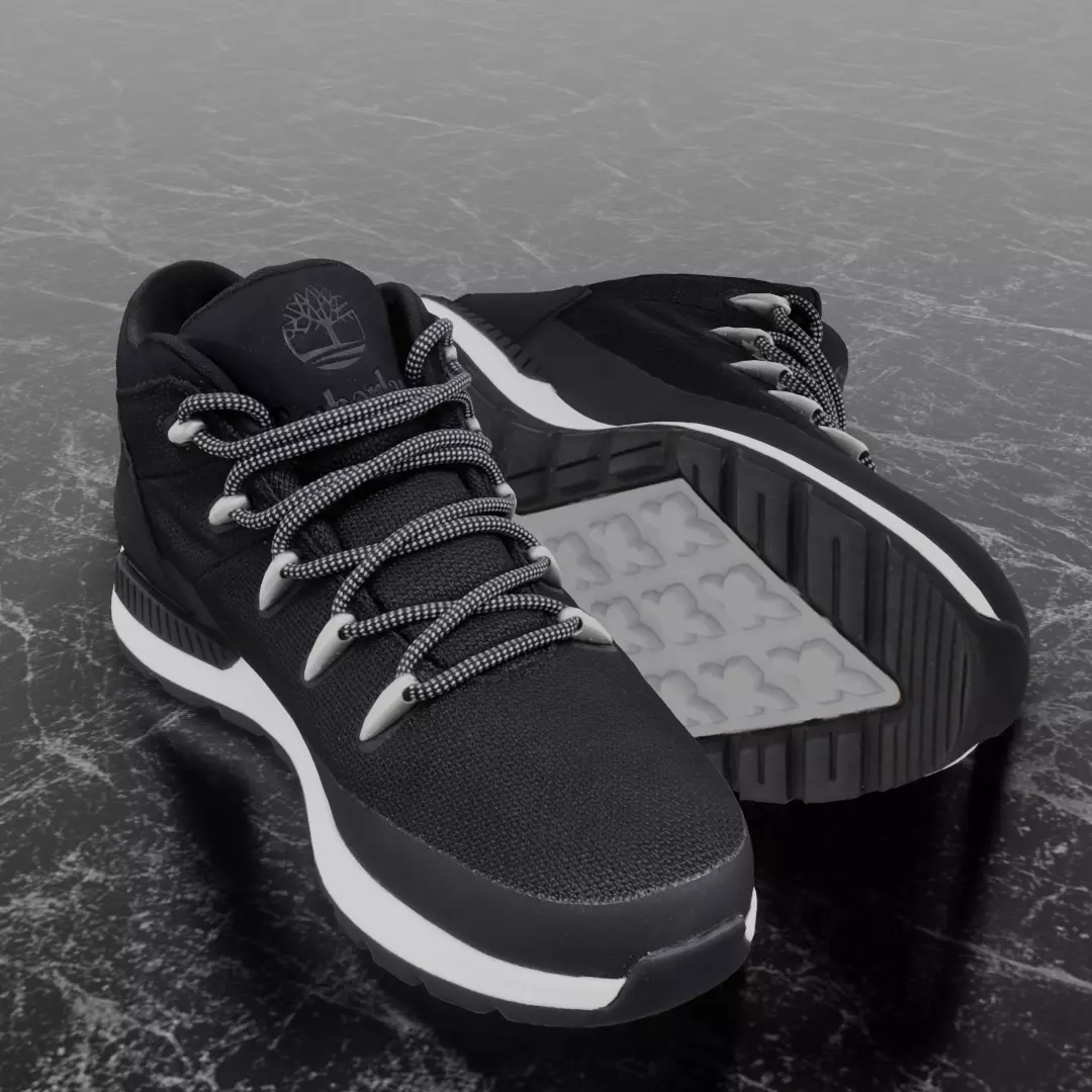 Timberland 3D Shoes - Black Low-poly 3D model_0
