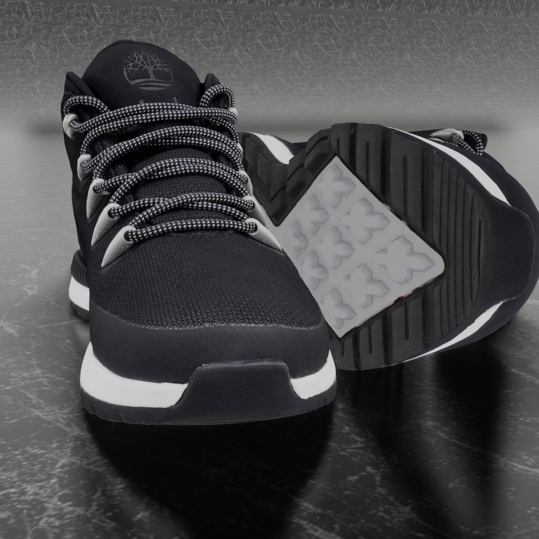Timberland 3D Shoes - Black Low-poly 3D model_9