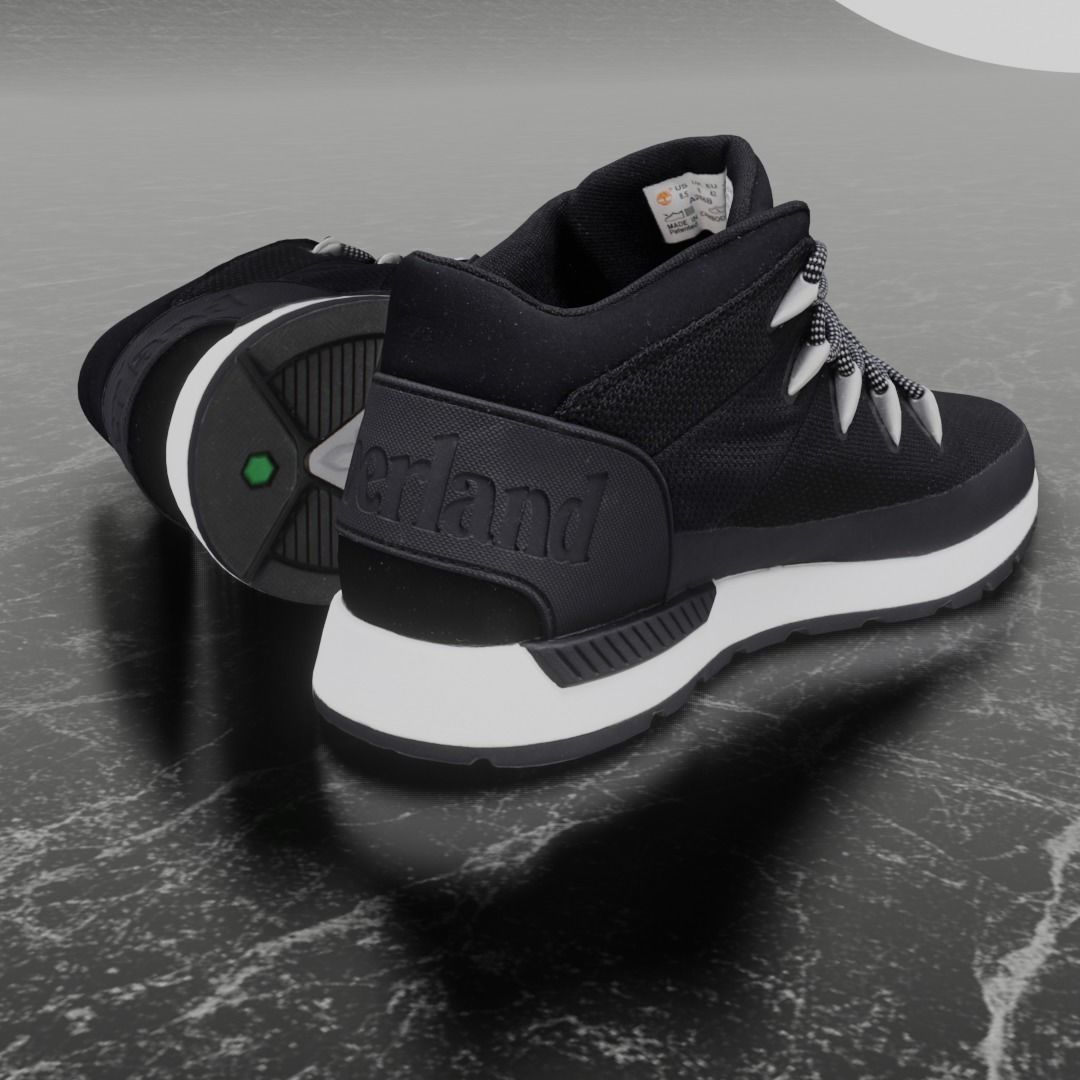 Timberland 3D Shoes - Black Low-poly 3D model_7