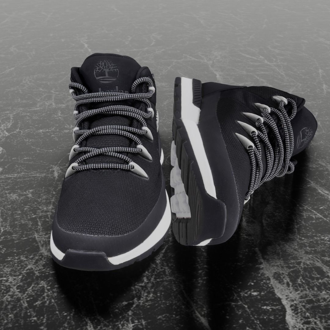 Timberland 3D Shoes - Black Low-poly 3D model_3