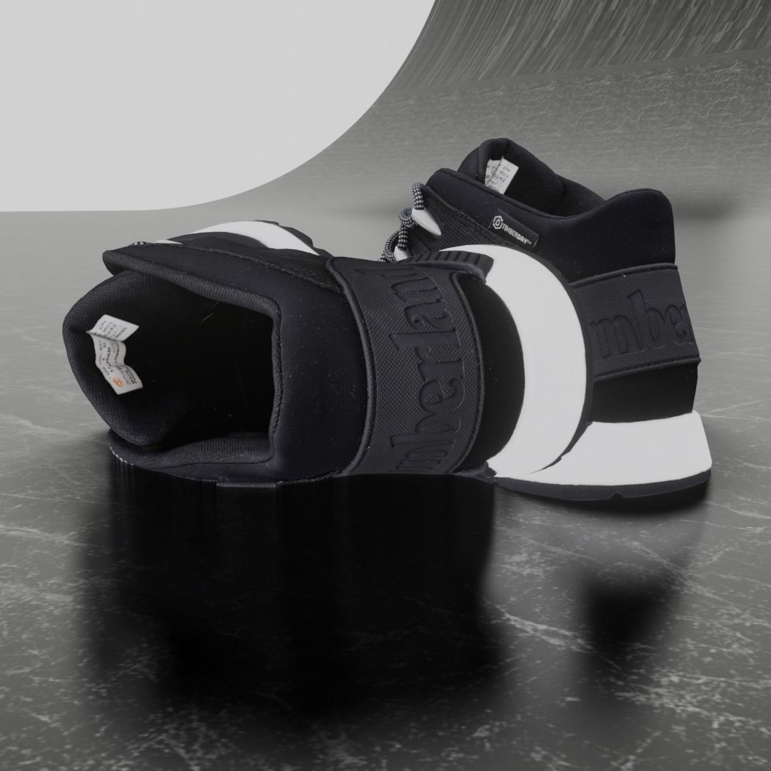 Timberland 3D Shoes - Black Low-poly 3D model_6