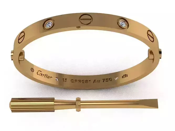 Love Bracelet 15 Size 4 Gem 3D print model