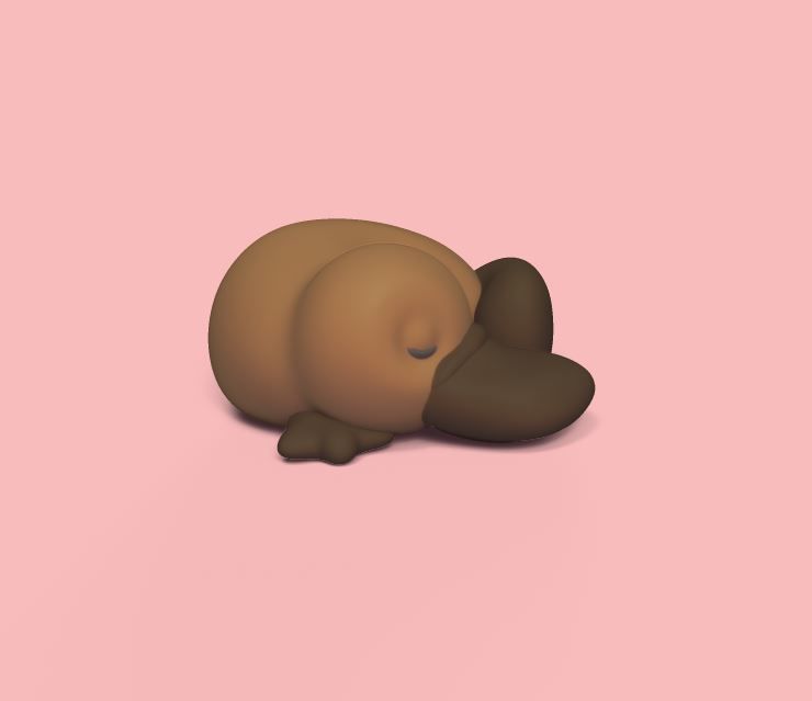 Sleeping Platypus 3D print model_2