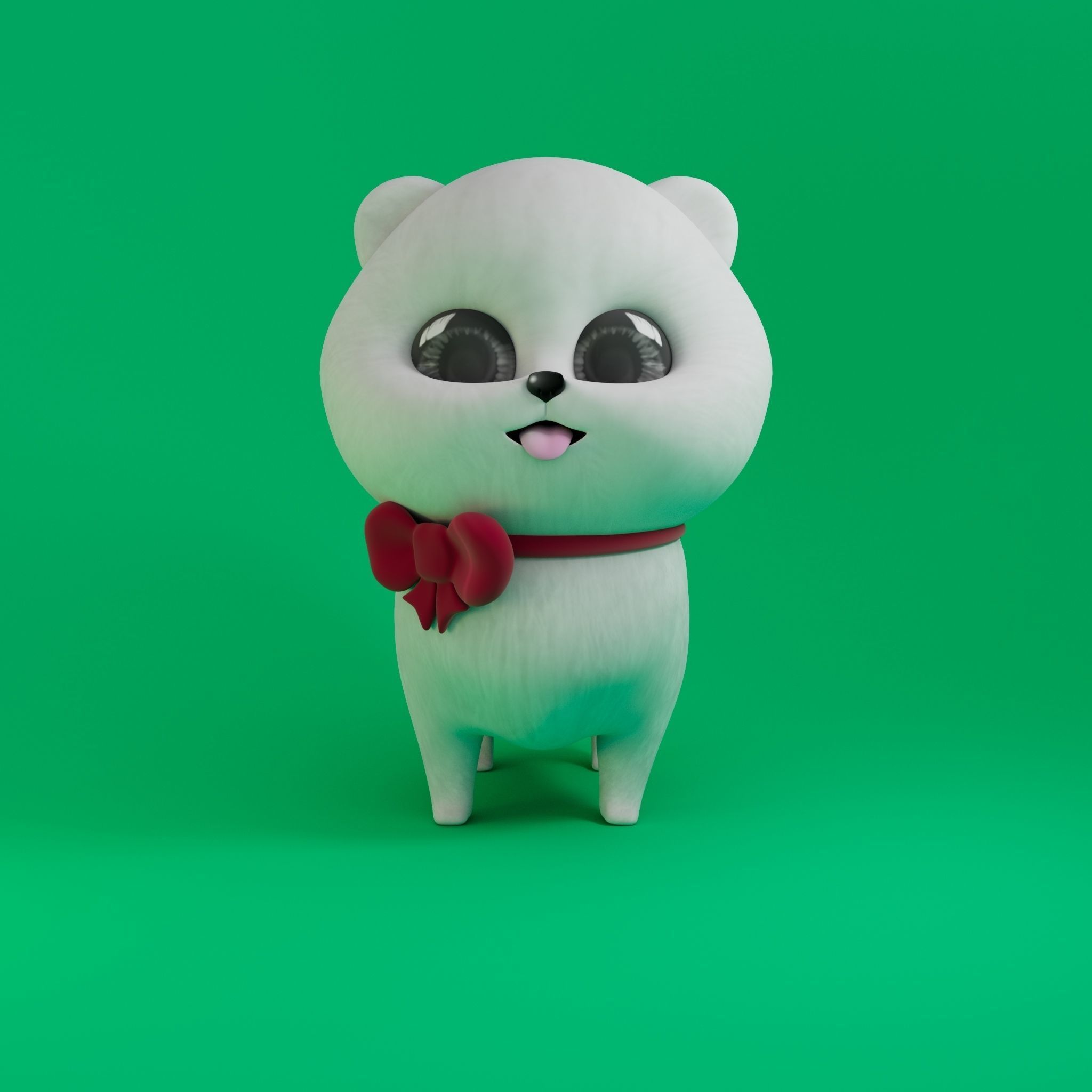 3d Pomeranian puppy dog Low-poly 3D model_2