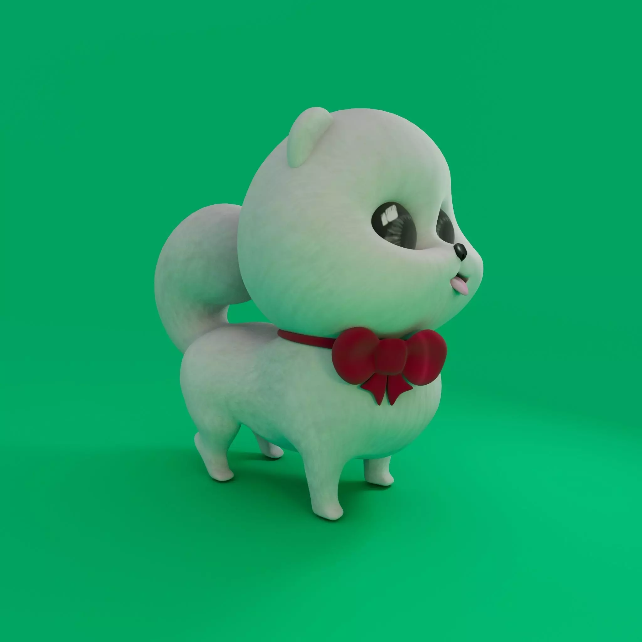 3d Pomeranian puppy dog Low-poly 3D model_0