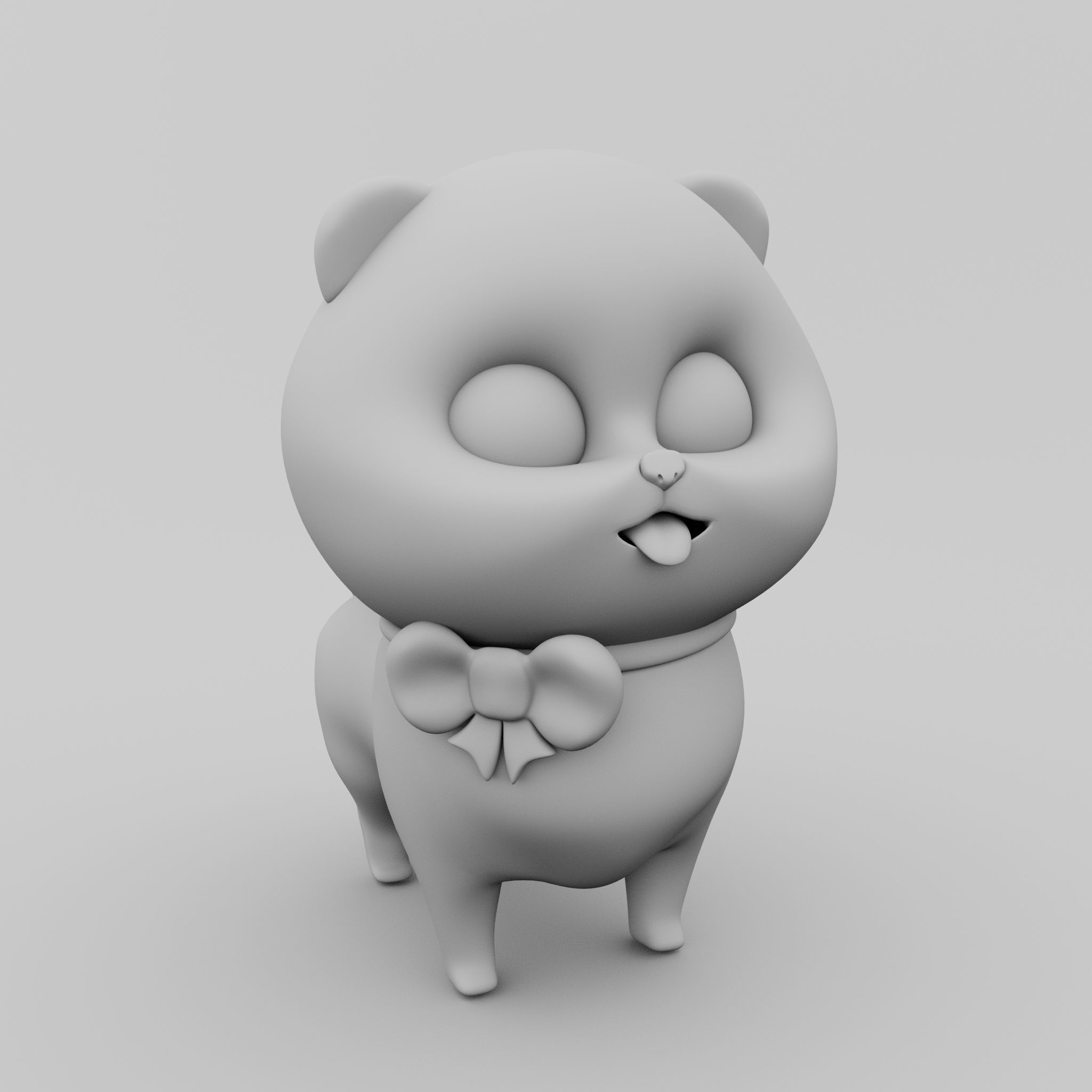 3d Pomeranian puppy dog Low-poly 3D model_4