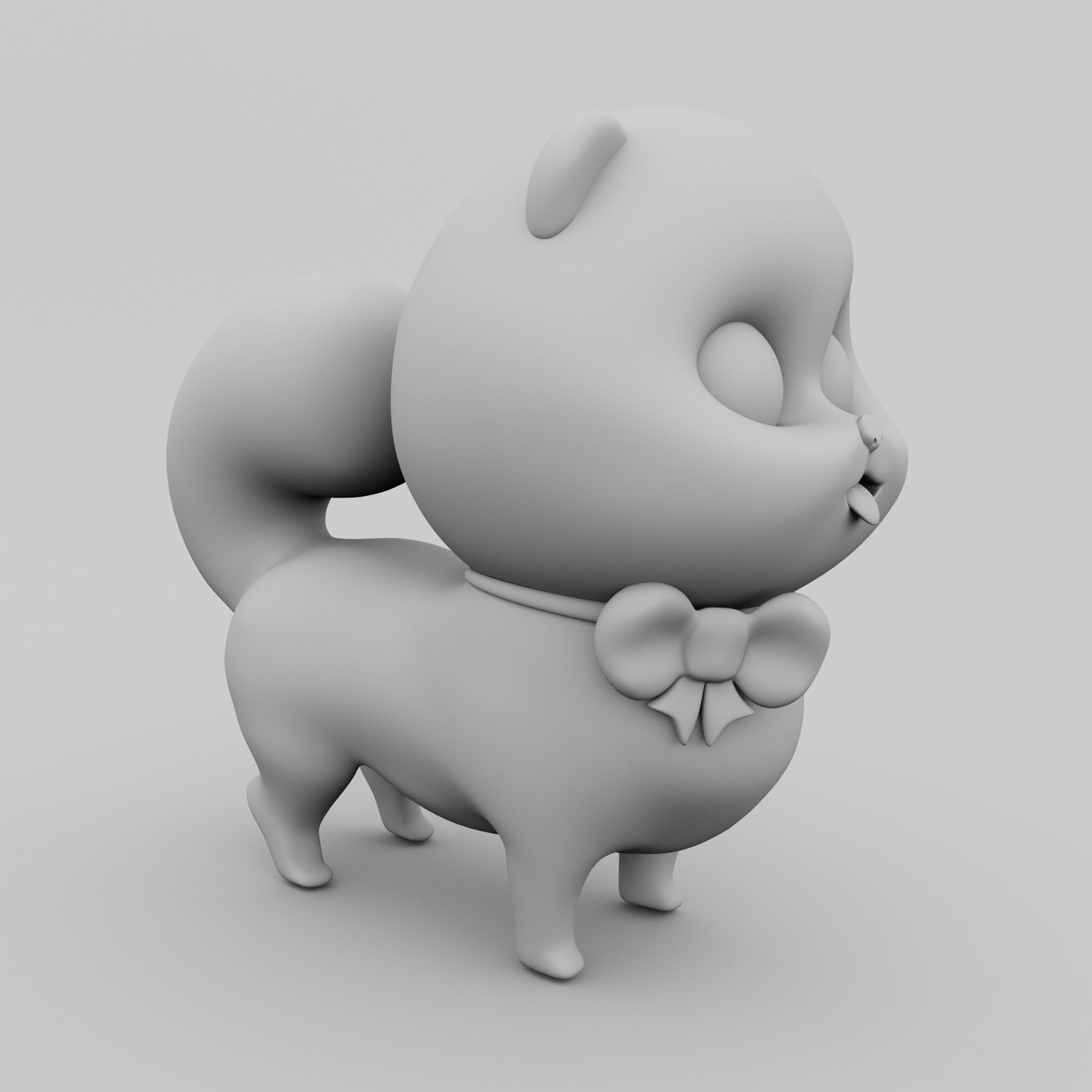 3d Pomeranian puppy dog Low-poly 3D model_3