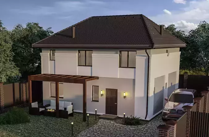  Two-story suburban house