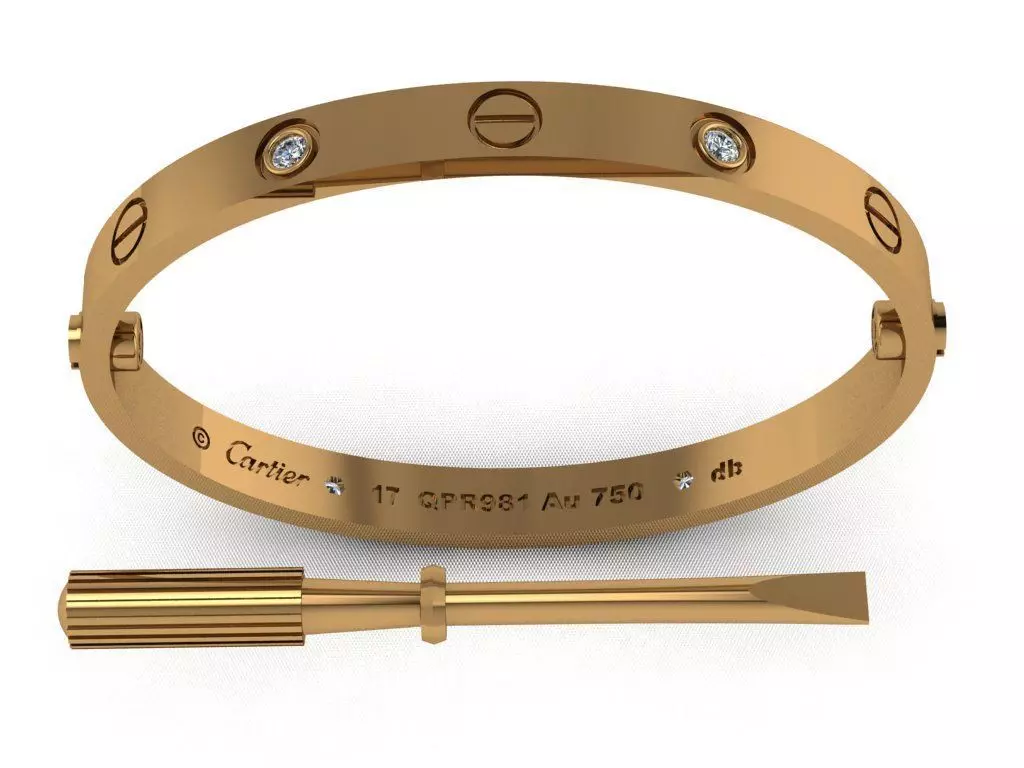 Love Bracelet 17 Size 4 Gem 3D print model_0