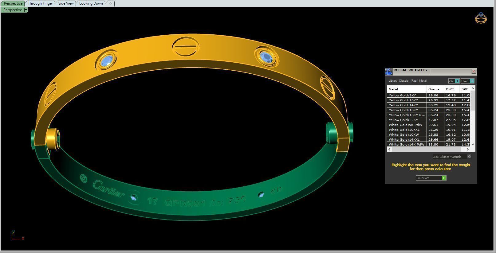 Love Bracelet 17 Size 4 Gem 3D print model_2